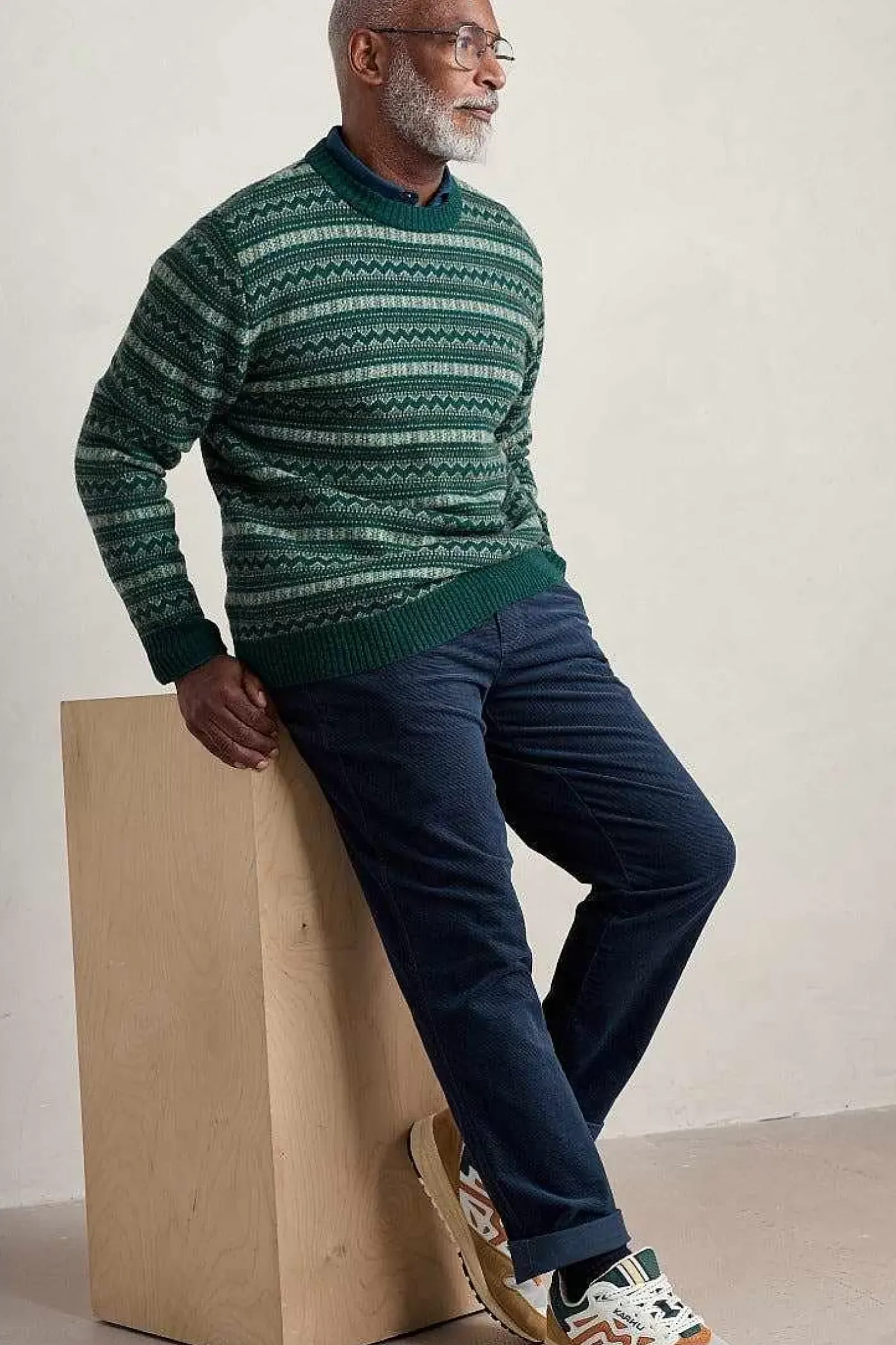 Men Seasalt Cornwall Men's Layline Fair Isle Jumper