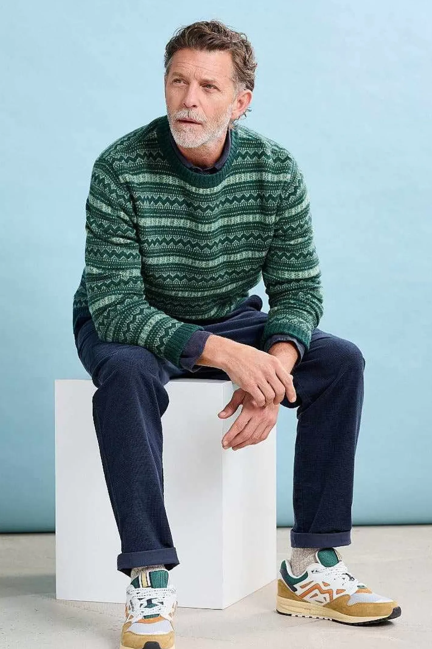 Men Seasalt Cornwall Men's Layline Fair Isle Jumper