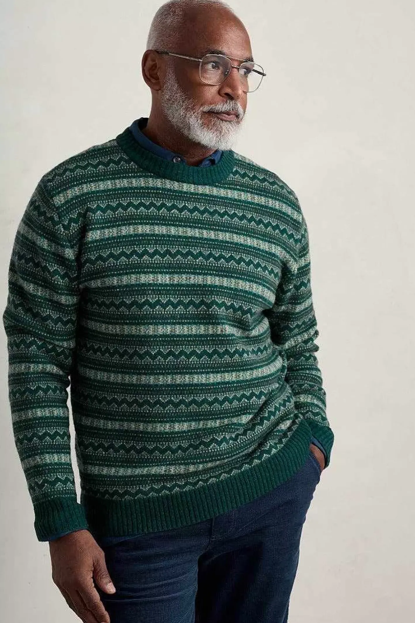 Men Seasalt Cornwall Men's Layline Fair Isle Jumper