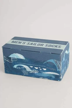 Men Seasalt Cornwall Men's Step Into The Blue Socks Box Of 4