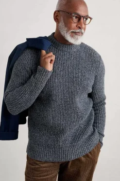 Men Seasalt Cornwall Men's Wheelwright Ribbed Lambswool Blend Jumper