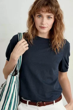 Women Seasalt Cornwall Oleander Blouson Sleeve T-Shirt (Gots)