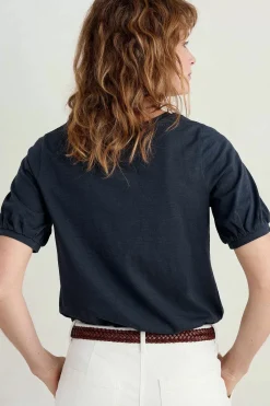 Women Seasalt Cornwall Oleander Blouson Sleeve T-Shirt (Gots)