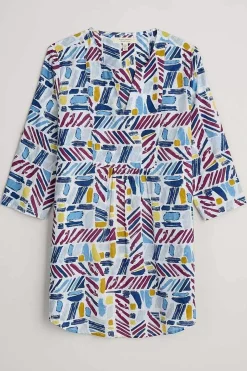 Women Seasalt Cornwall Op Art Organic Cotton Tunic Top