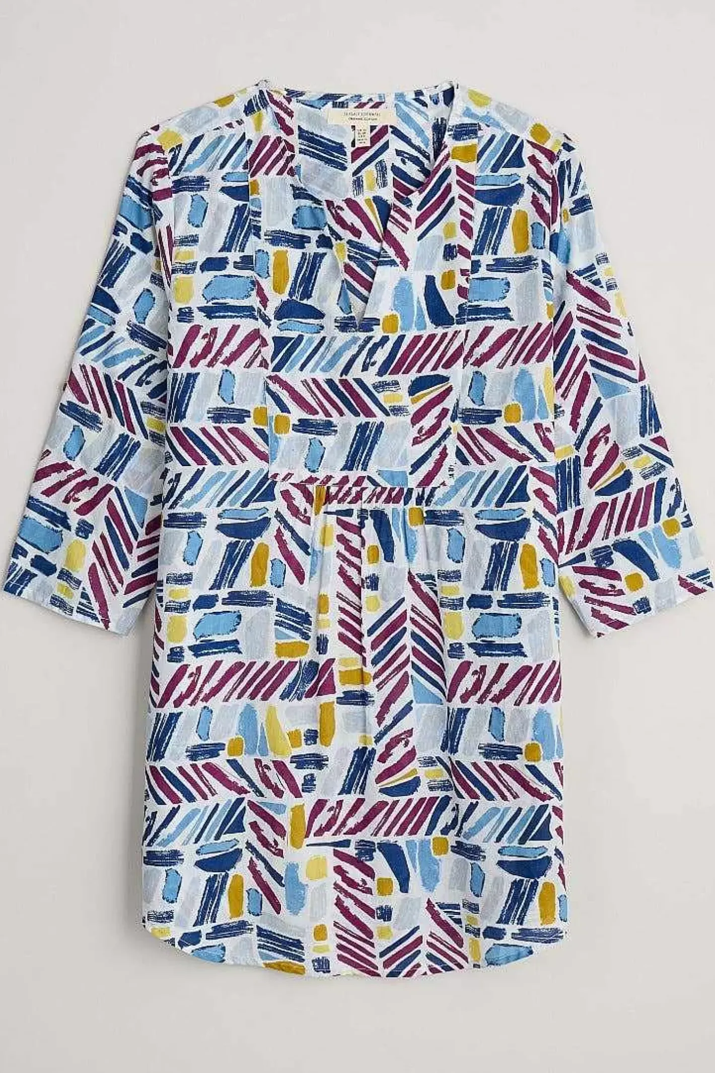 Women Seasalt Cornwall Op Art Organic Cotton Tunic Top