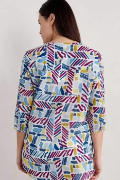 Women Seasalt Cornwall Op Art Organic Cotton Tunic Top