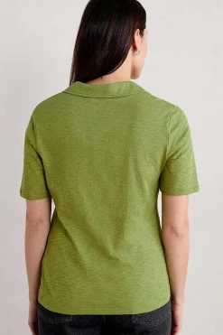 Women Seasalt Cornwall Owles Point Short Sleeve V-Neck Jersey Shirt