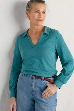 Women Seasalt Cornwall Owles Point V-Neck Jersey Shirt