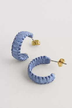 Women Seasalt Cornwall Petrel Hoop Raffia Hoop Earrings