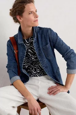 Women Seasalt Cornwall Poisson Jersey Top (Gots)