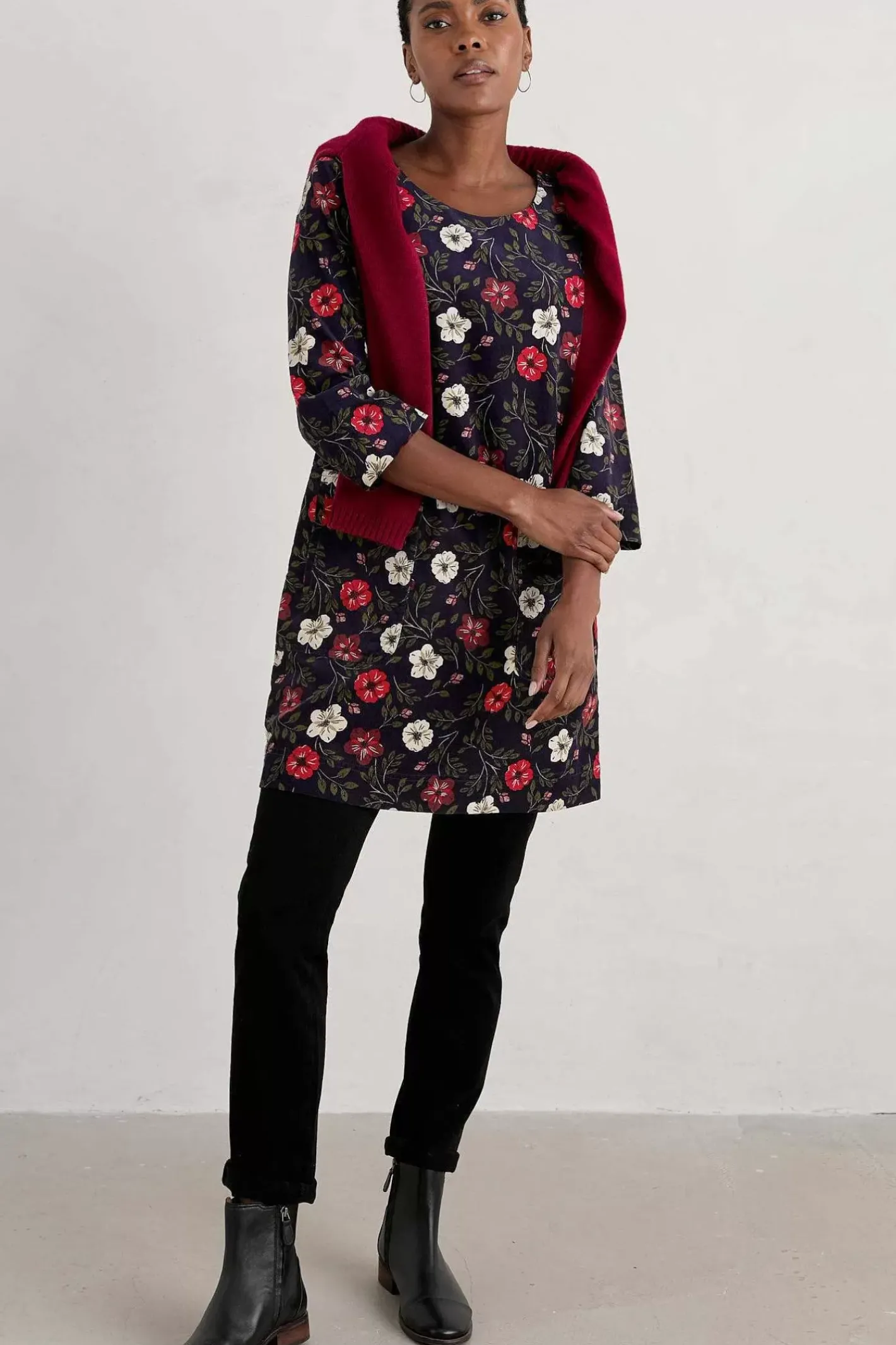 Women Seasalt Cornwall Port Gaverne Needlecord Tunic