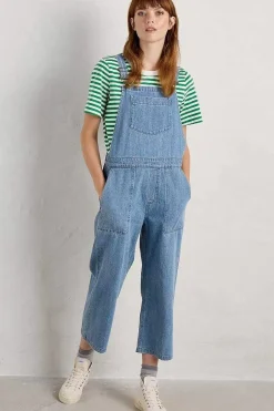 Women Seasalt Cornwall Porthallow Cove Wide Leg Denim Dungaree