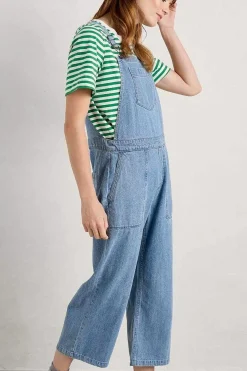 Women Seasalt Cornwall Porthallow Cove Wide Leg Denim Dungaree