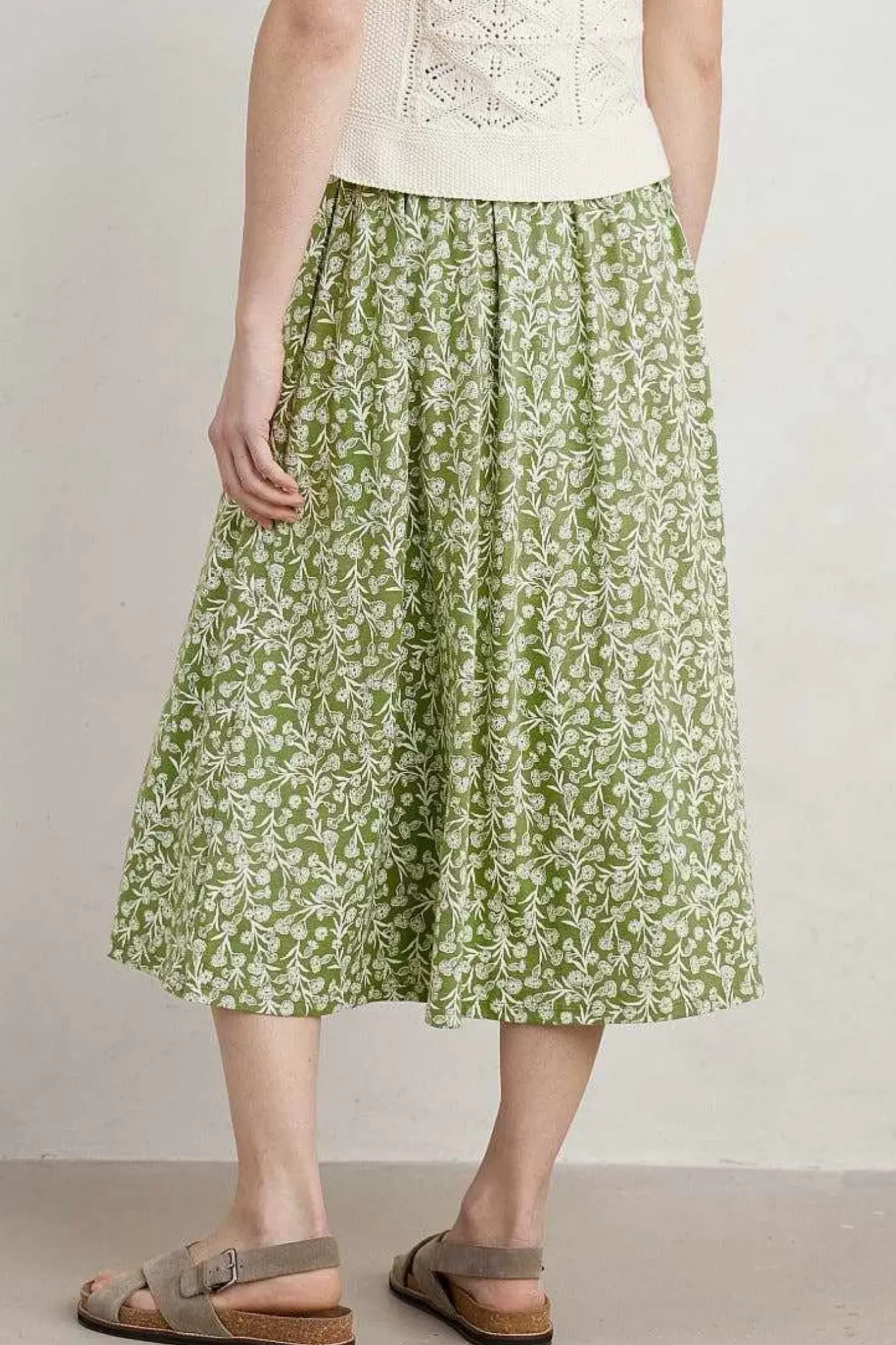Women Seasalt Cornwall Ready Sail Printed Jersey Midi Skirt