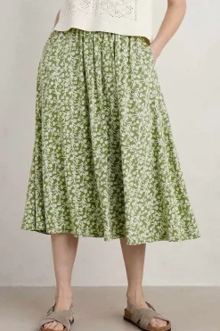 Women Seasalt Cornwall Ready Sail Printed Jersey Midi Skirt
