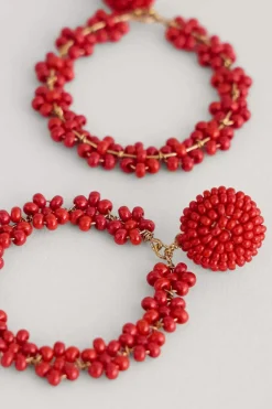 Women Seasalt Cornwall Redpoll Beaded Circle Earrings