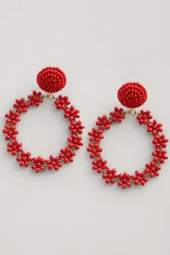 Women Seasalt Cornwall Redpoll Beaded Circle Earrings