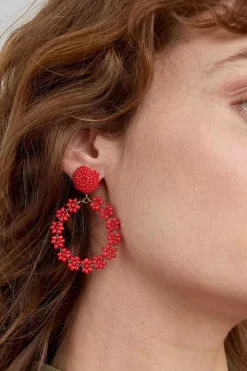 Women Seasalt Cornwall Redpoll Beaded Circle Earrings