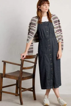 Women Seasalt Cornwall River Rock Midi Pinafore Dress