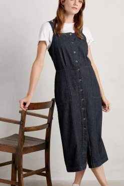Women Seasalt Cornwall River Rock Midi Pinafore Dress