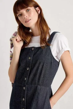 Women Seasalt Cornwall River Rock Midi Pinafore Dress