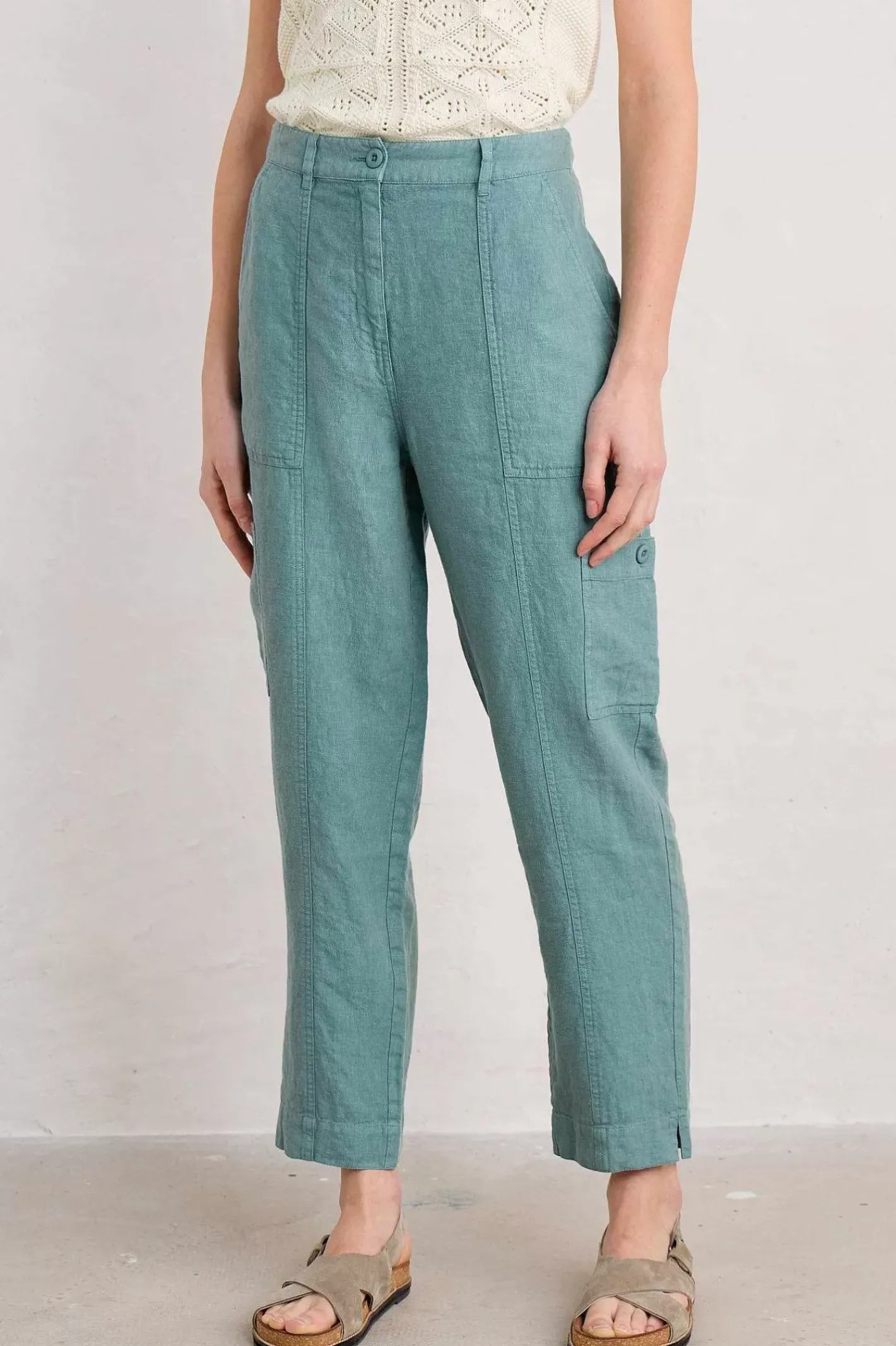Women Seasalt Cornwall Rock Pipit Linen Trousers