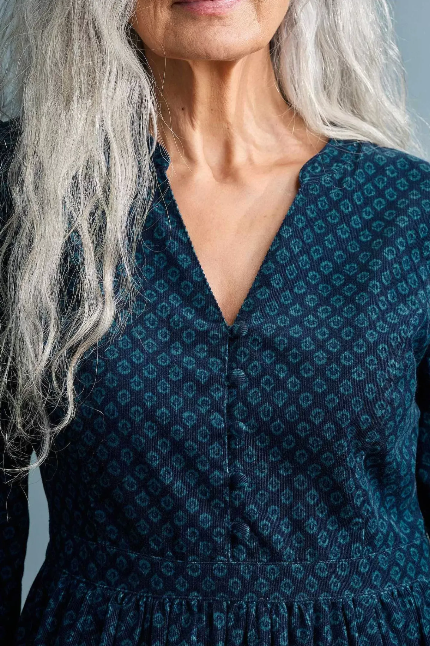 Women Seasalt Cornwall Rose Cottage Printed Cord Midi Dress