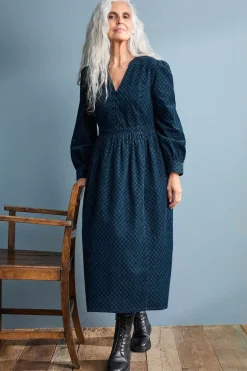 Women Seasalt Cornwall Rose Cottage Printed Cord Midi Dress