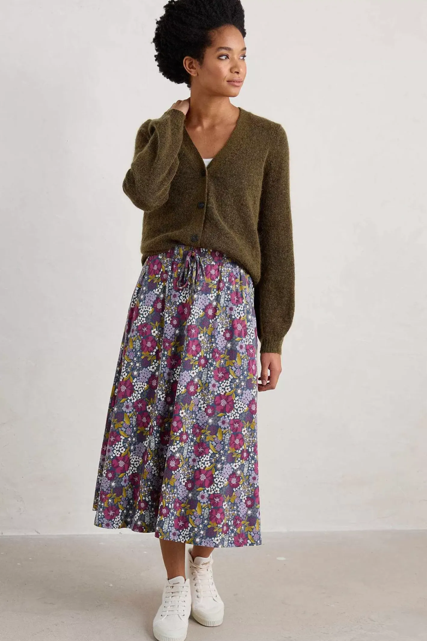 Women Seasalt Cornwall Script Editor Midi Skirt