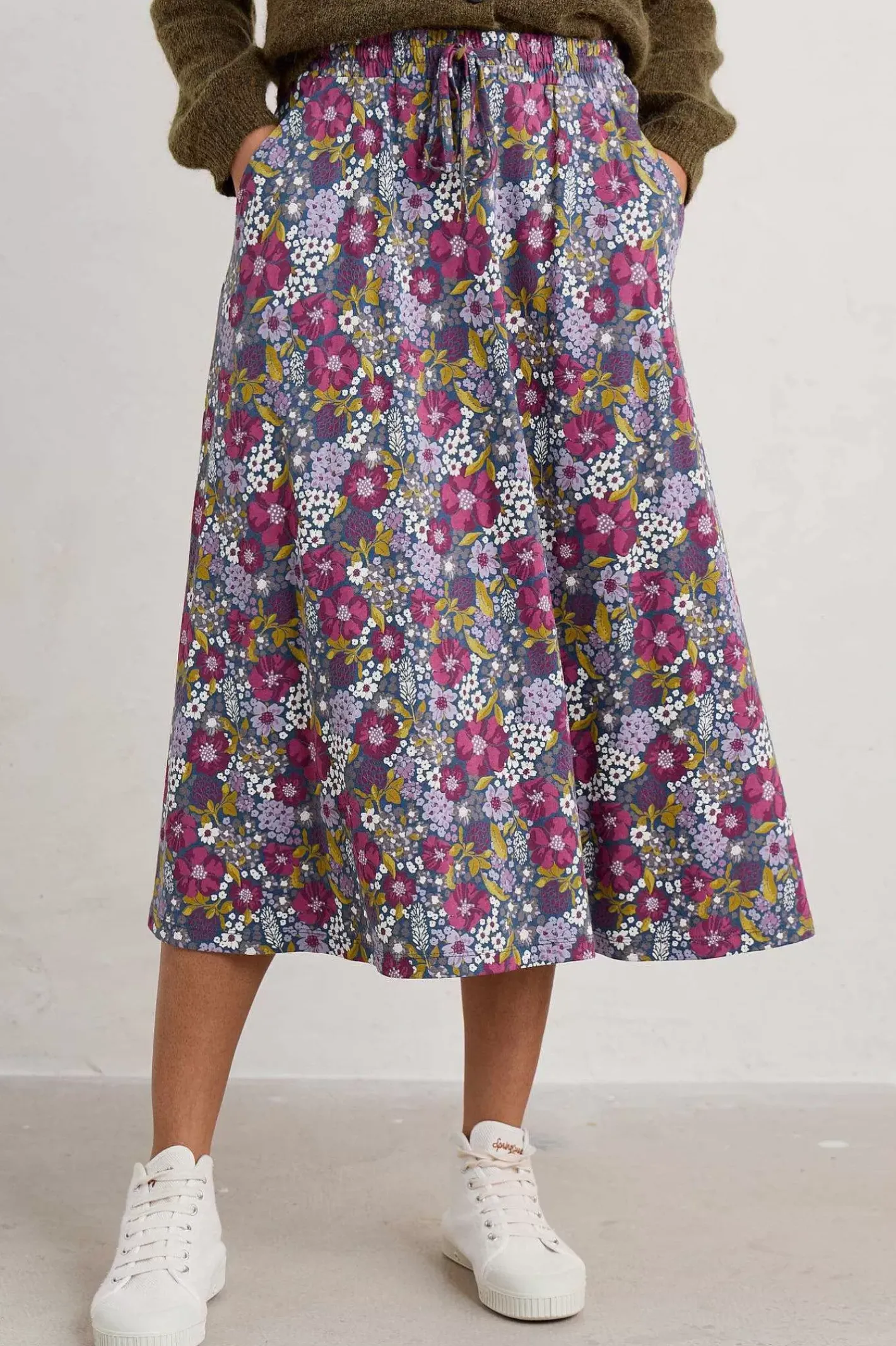 Women Seasalt Cornwall Script Editor Midi Skirt