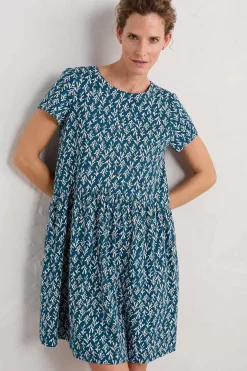 Women Seasalt Cornwall Sea Mirror Jersey Dress With Short Sleeves