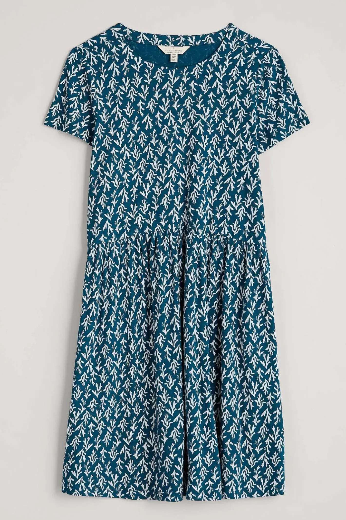 Women Seasalt Cornwall Sea Mirror Jersey Dress With Short Sleeves
