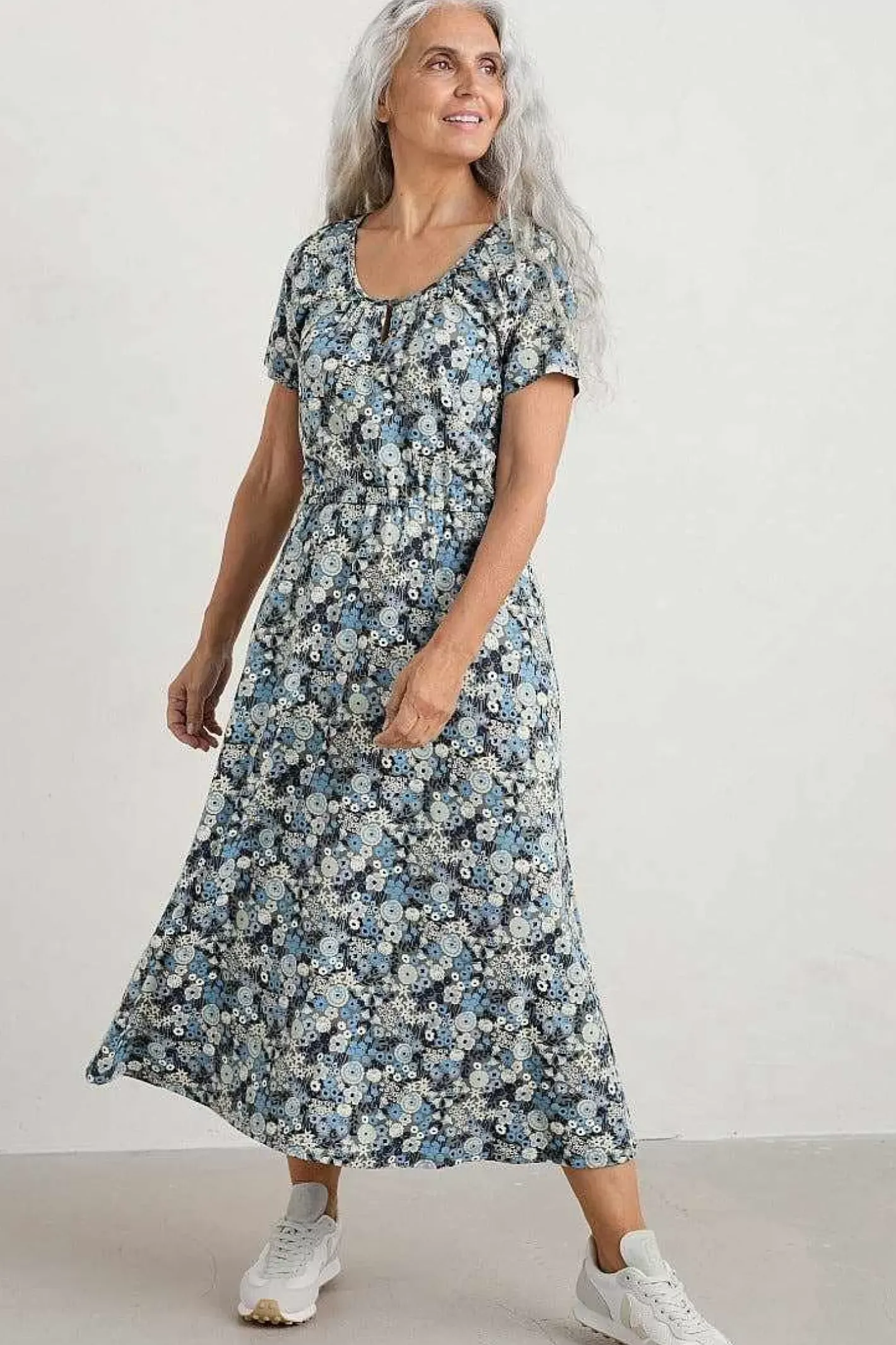 Women Seasalt Cornwall Sea Studio Short Sleeve Dress