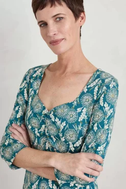 Women Seasalt Cornwall Secret Cove 3/4 Sleeve Midi Dress