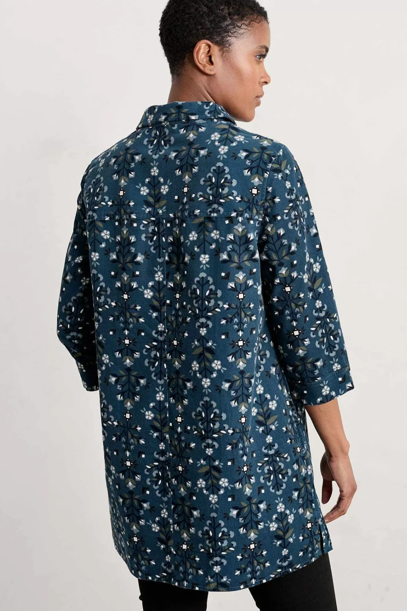 Women Seasalt Cornwall Sky Sketch Needlecord Tunic