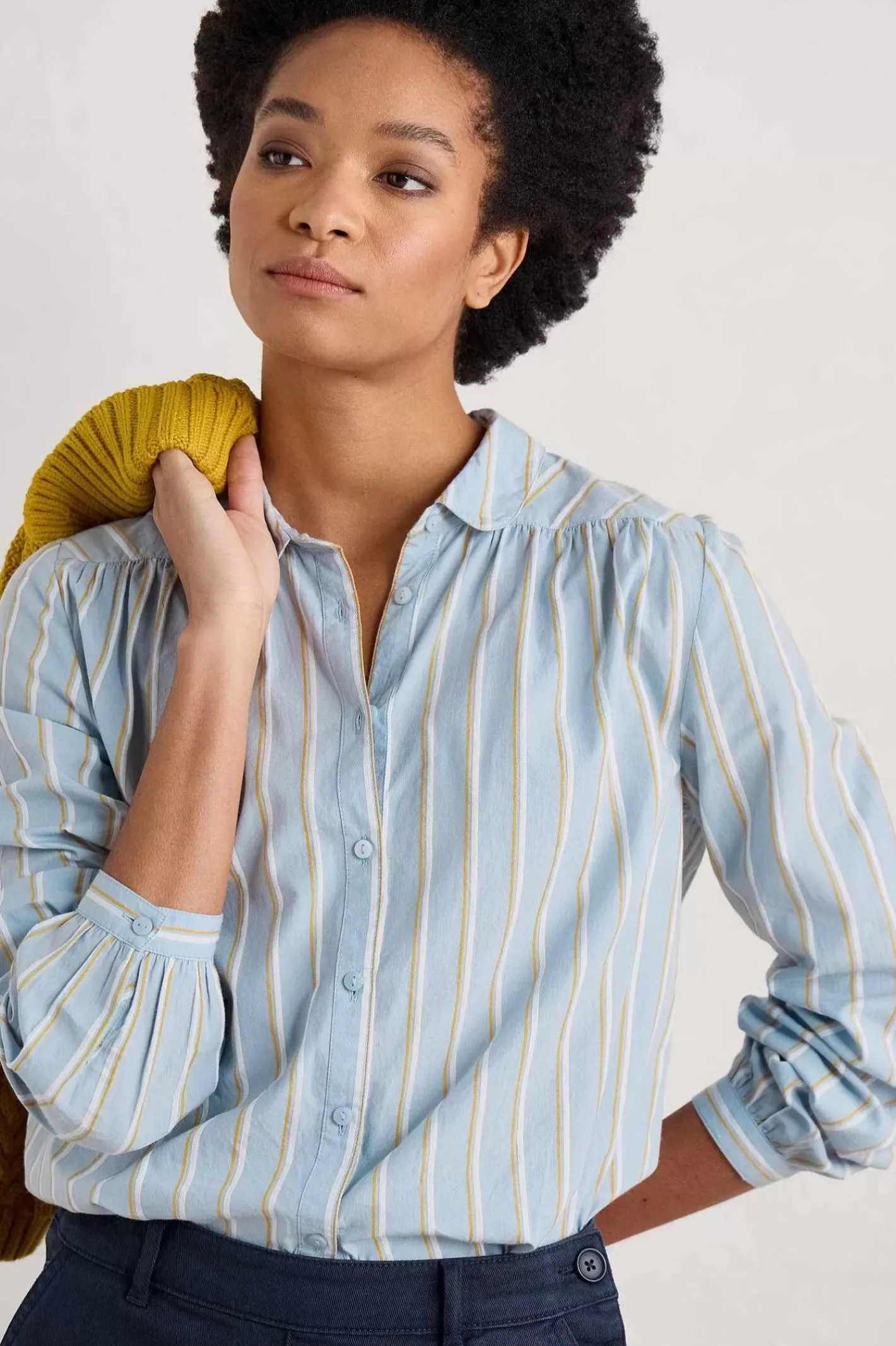 Women Seasalt Cornwall Spiral Flight Striped Shirt (Gots)