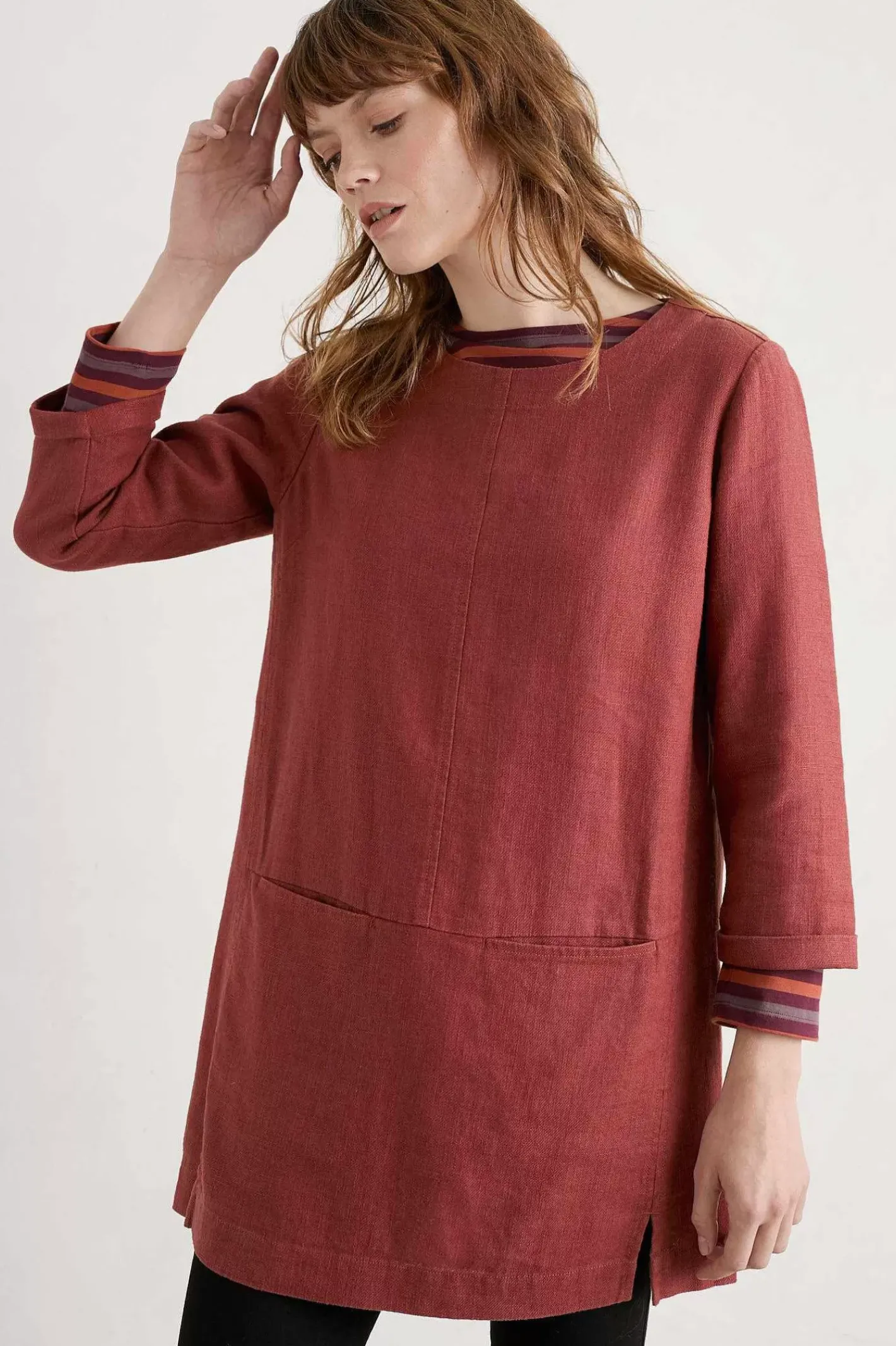Women Seasalt Cornwall St Agnes Clay Ramie-Blend Tunic