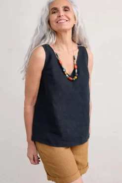 Women Seasalt Cornwall Sunlit Seagrass Linen Vest