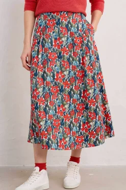 Women Seasalt Cornwall Swallow Hill Printed A-Line Skirt