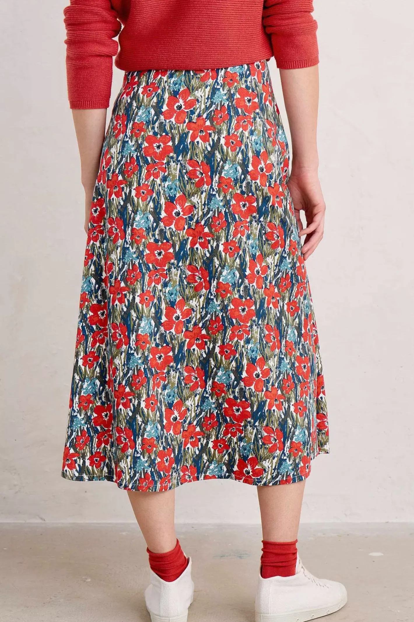 Women Seasalt Cornwall Swallow Hill Printed A-Line Skirt