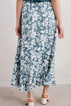 Women Seasalt Cornwall Temple Printed Satin Midi Skirt