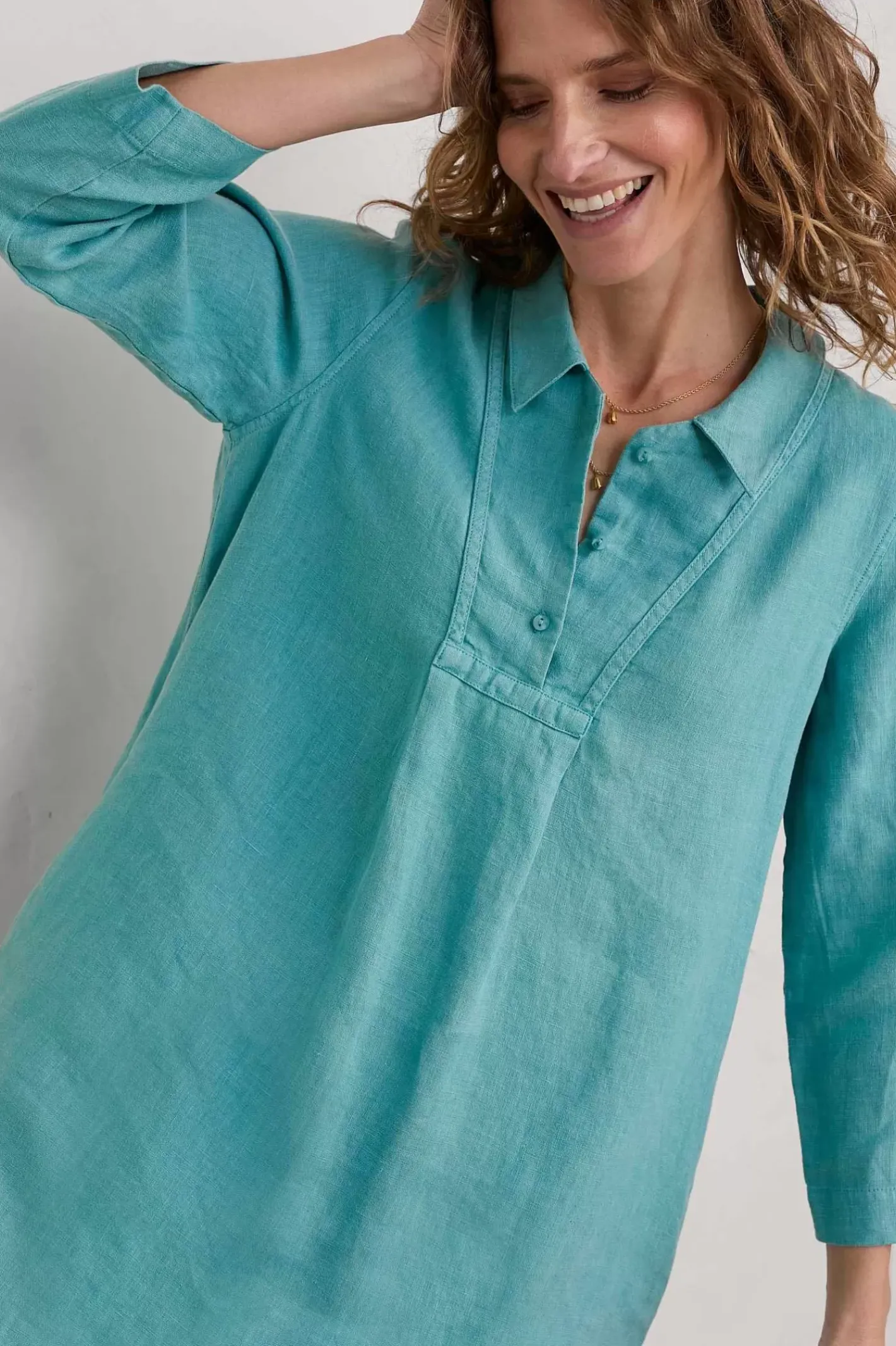 Women Seasalt Cornwall Tide Clock 3/4 Sleeve Tunic