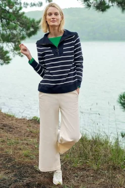 Women Seasalt Cornwall Tideline Collared Sweatshirt