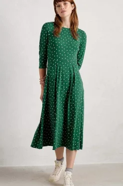 Women Seasalt Cornwall Wild Bouquet 3/4 Sleeve Midi Dress
