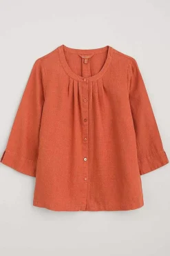 Women Seasalt Cornwall Wild Fennel Button Through Linen Top