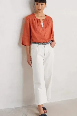 Women Seasalt Cornwall Wild Fennel Button Through Linen Top