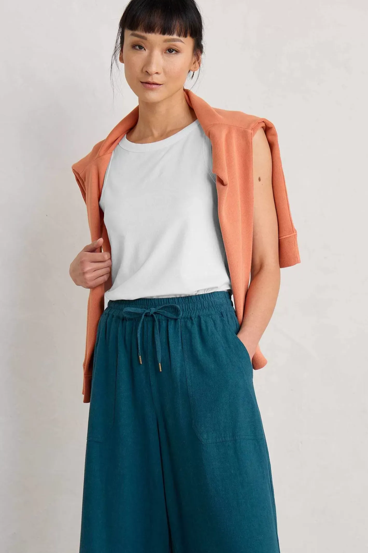 Women Seasalt Cornwall Wild Plain Organic Cotton Racerback Vest (Gots)