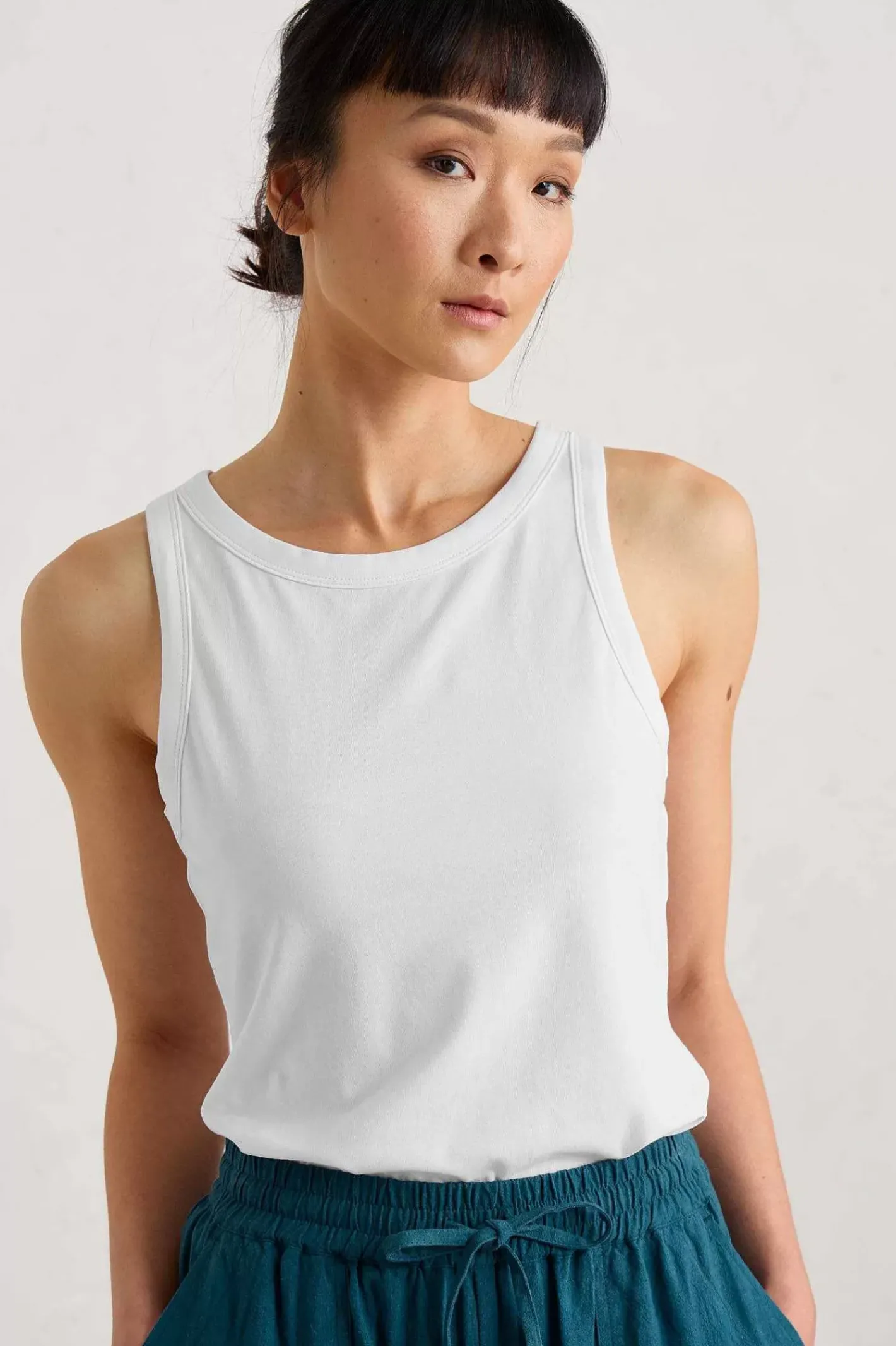 Women Seasalt Cornwall Wild Plain Organic Cotton Racerback Vest (Gots)