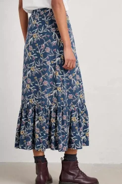 Women Seasalt Cornwall Wildflower Field Tiered Midi Skirt